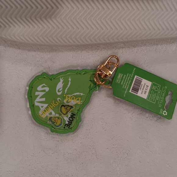 Dr. Seuss The Grinch Christmas slippers with Keychain brand new size 7 womans - Picture 4 of 4